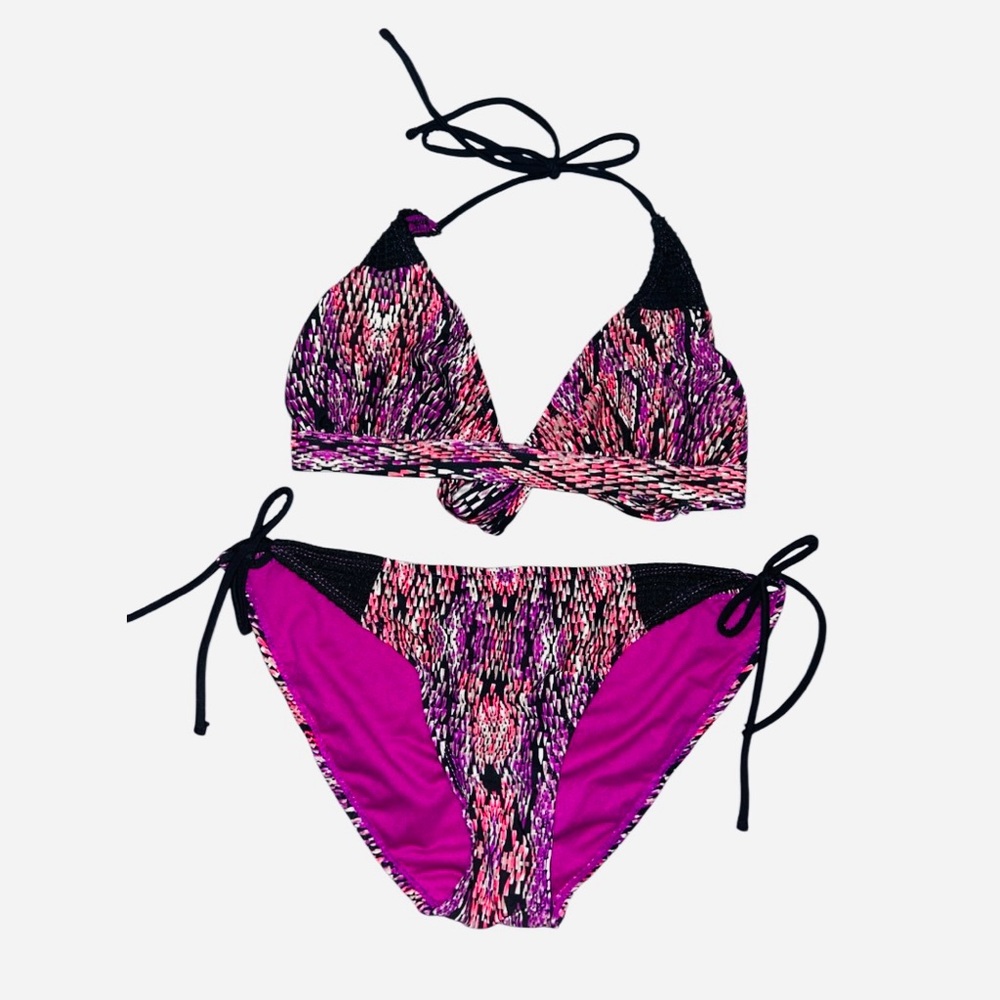 GEORGE - 2 peice set - Pink and Black Patterned Bikini